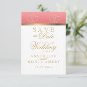 サンゴと金ゴールドのハート – 日付を保存 セーブザデート (スタンド正面)