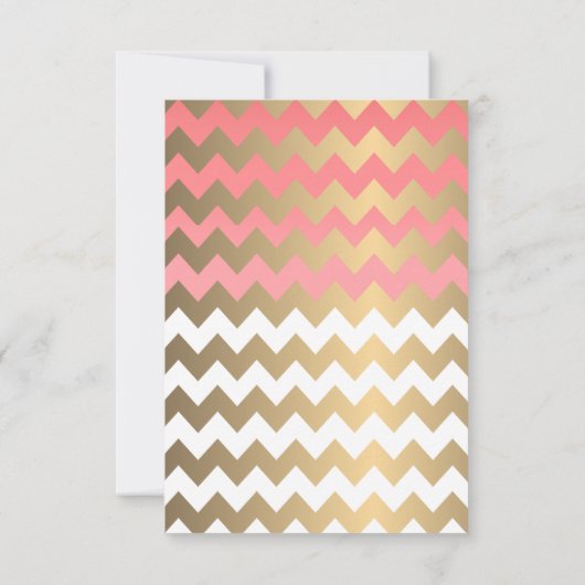 サンゴと金ゴールドのハート – 日付を保存 セーブザデート (裏面)