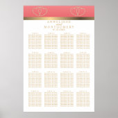 サンゴと金ゴールドのハート- 16座席表 ポスター (正面)