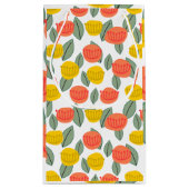 サンゴと金ゴールドの花 スモールペーパーバッグ (裏面)