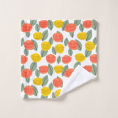 サンゴと金ゴールドの花 バスタオルセット (ウォッシュタオル)