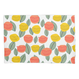 サンゴと金ゴールドの花 枕カバー