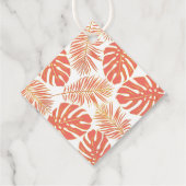 サンゴと金ゴールドの葉トロピカル結婚の感謝 フェイバータグ (裏面)