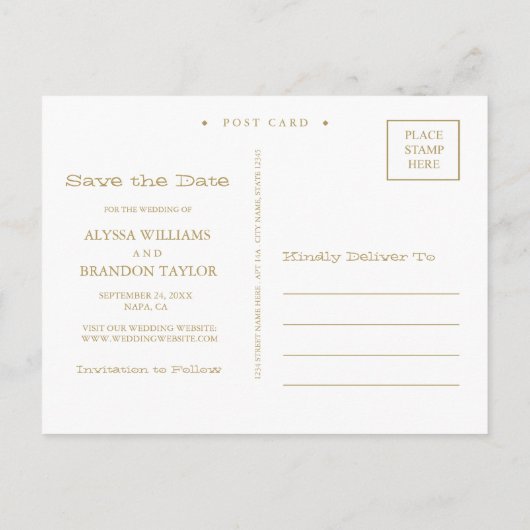 サンゴと金ゴールドサークル日付ポストカードの保存 案内ポストカード (裏面)