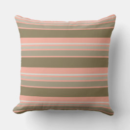 サンゴと金ゴールドストライプ クッション