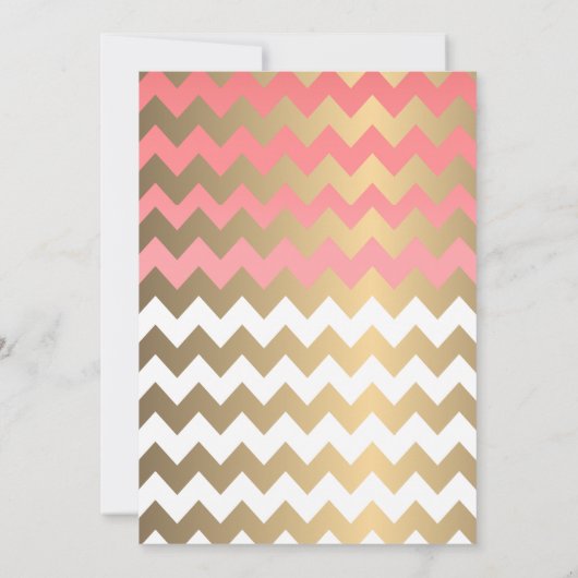 サンゴと金ゴールドハート – リハーサルディナー 招待状 (裏面)