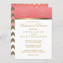 サンゴと金ゴールドハート – リハーサルディナー