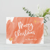 サンゴと金ゴールド熱帯水カラークリスマスカード (スタンド正面)