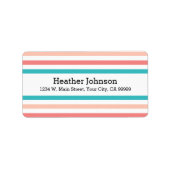 サンゴと青のストライプパターン ラベル (正面)