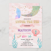 サンゴと魔法の王国へようこそ!お姫様の誕生日パーティーのご招待です 招待状 (正面/裏面)