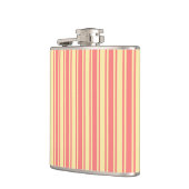 サンゴと黄色のキャンディストライプー フラスク (左)