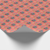 サンゴと黄色ペイズリー ラッピングペーパー (角)