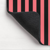 サンゴと黒のキャンディストライプー マウスパッド (コーナー)