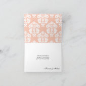 サンゴと黒のダマスク エッフェル塔 Thank You サンキューカード (内部)