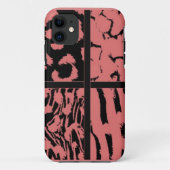 サンゴと黒の野生動物のパターン Case-Mate iPhoneケース (裏面)