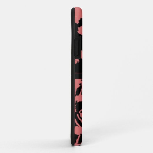 サンゴと黒の野生動物のパターン Case-Mate iPhoneケース (裏面/右)