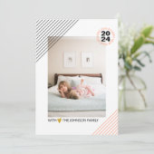 サンゴと黒ストライプの2021年新年金ゴールド写真 シーズンカード (スタンド正面)