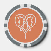 サンゴにケルト織りハート ポーカーチップ (正面)