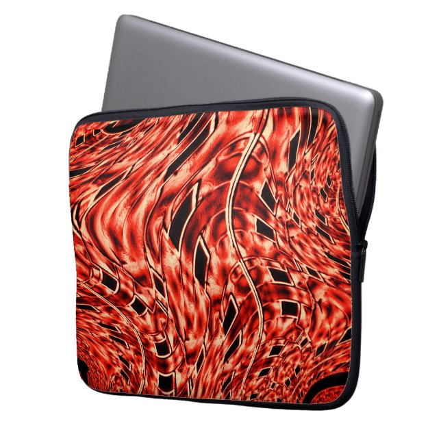 サンゴに映る曲がった四角 ラップトップスリーブ (正面左)