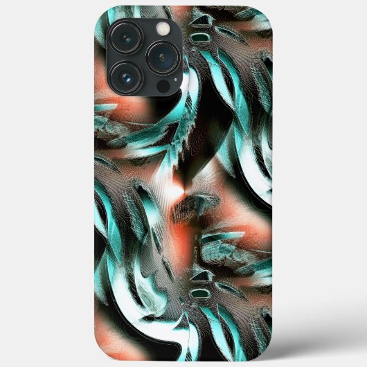 サンゴに溝のある銀シアンの裂けた切り出し Case-Mate iPhoneケース (裏面)