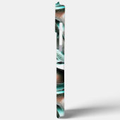 サンゴに溝のある銀シアンの裂けた切り出し Case-Mate iPhoneケース (裏面 / 左)