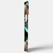 サンゴに溝のある銀シアンの裂けた切り出し Case-Mate iPhoneケース (裏面 / 右)