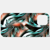 サンゴに溝のある銀シアンの裂けた切り出し Case-Mate iPhoneケース (裏面 (横))