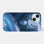 サンゴのあるチャイニーズウォータードラゴンアートのファンタジーデザイン iPhone 15ケース (裏面横)