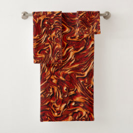 サンゴのように見え、壁のオレンジ色のテクスチャ バスタオルセット