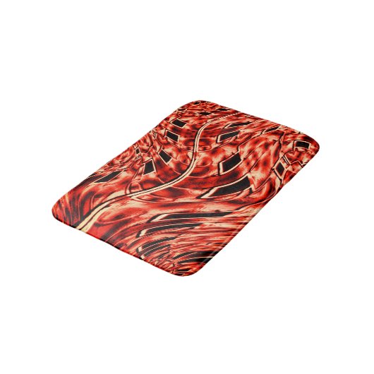 サンゴのイメージバスマットに映し出された曲がった正方形 バスマット (アングル)