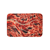 サンゴのイメージバスマットに映し出された曲がった正方形