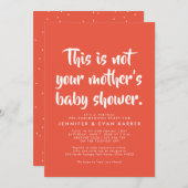 サンゴのウィットなバーチャルベビーシャワーの招待 (正面/裏面)