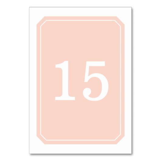 サンゴのエレガント簡易表カード テーブルナンバー (正面)