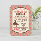 サンゴのカウボーイ・ロデオ・バースデー・パーティー招待状 招待状 (スタンド正面)