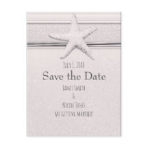 サンゴのクラシック ホワイト ビーチ ウェディング セーブ・ザ・デート