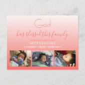 サンゴのグラデーション3写真コラージュ神と家族 案内ポストカード (正面)
