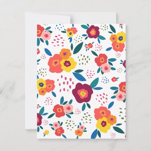 サンゴのケシ花柄パーソナライズされた ノートカード (裏面)