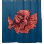 サンゴのシャム戦闘魚 シャワーカーテン (正面)