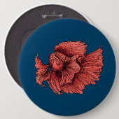 サンゴのシャム戦闘魚 缶バッジ (正面&裏面)