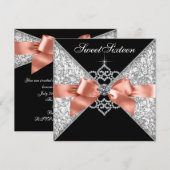 サンゴのスウィート16の誕生日パーティーの招待状 招待状 (正面/裏面)