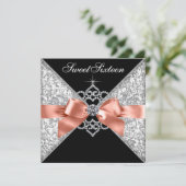 サンゴのスウィート16の誕生日パーティーの招待状 招待状 (スタンド正面)