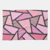 サンゴのステンドグラス模様の色合い キッチンタオル (横)