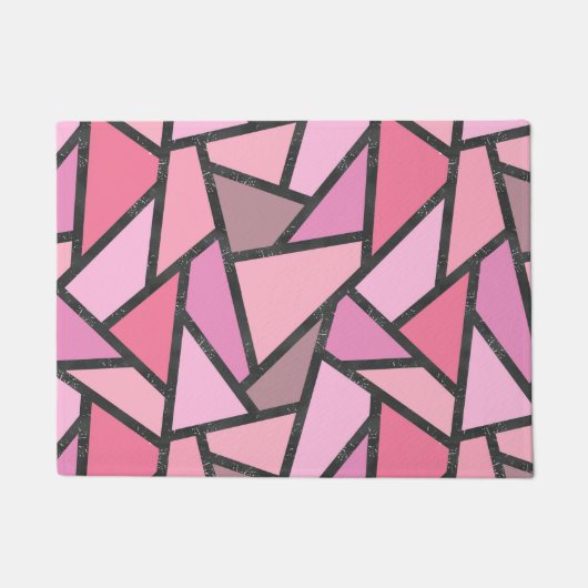 サンゴのステンドグラス模様の色合い ドアマット (正面)