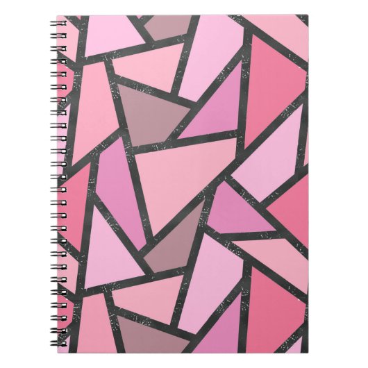 サンゴのステンドグラス模様の色合い ノートブック (正面)