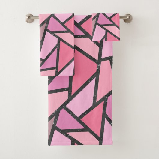 サンゴのステンドグラス模様の色合い バスタオルセット (インサイチュ)