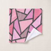 サンゴのステンドグラス模様の色合い バスタオルセット (ウォッシュタオル)