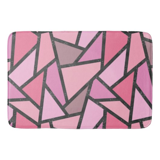 サンゴのステンドグラス模様の色合い バスマット (正面)