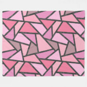 サンゴのステンドグラス模様の色合い フリースブランケット (正面(横))