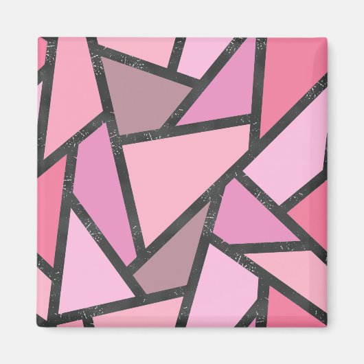 サンゴのステンドグラス模様の色合い マグネット (正面)