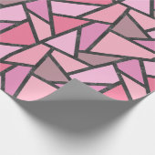 サンゴのステンドグラス模様の色合い ラッピングペーパー (角)